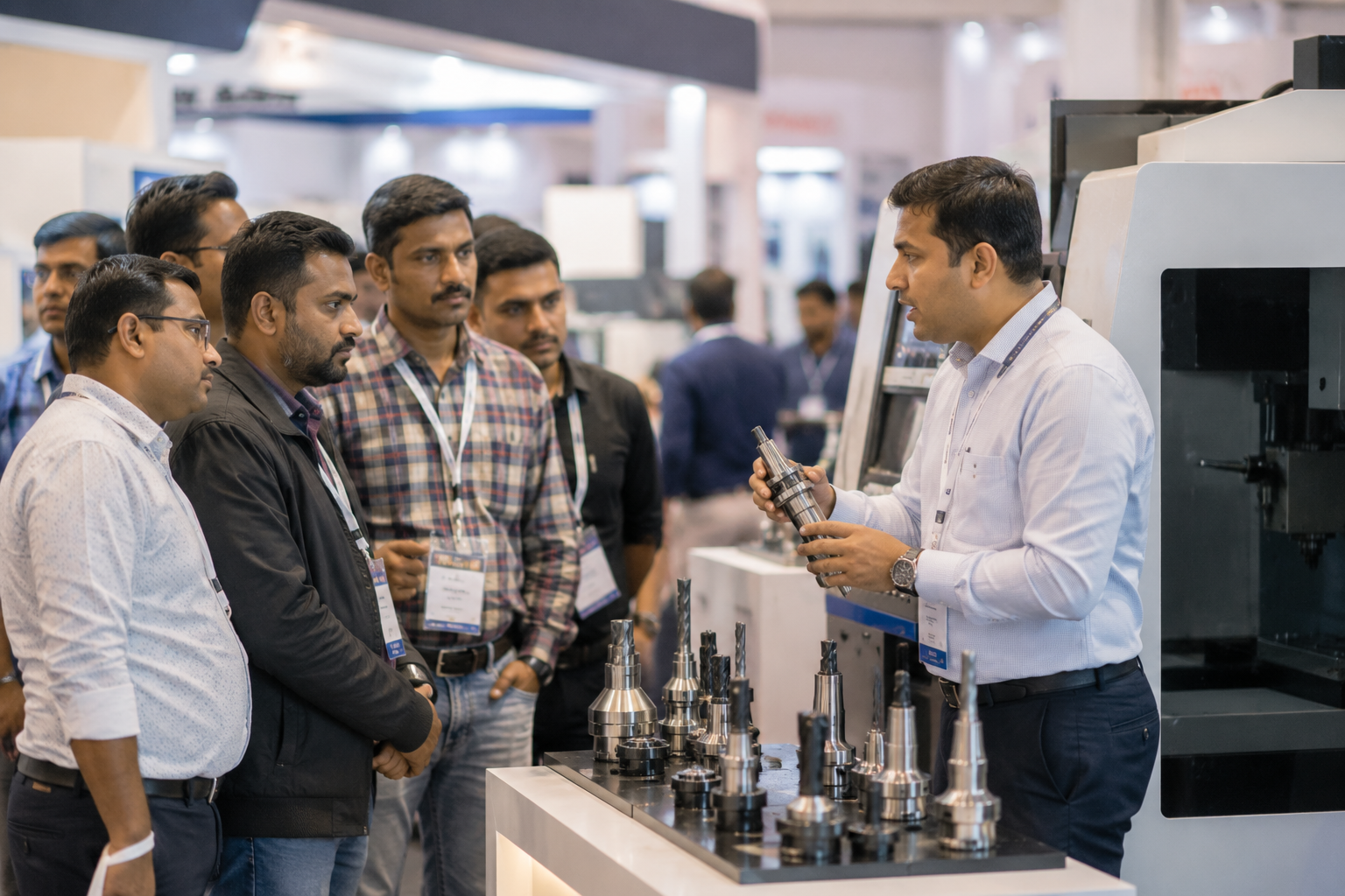Live product demonstration at Bharat Fastener Expo